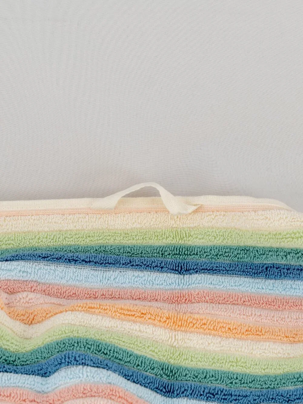 NWT Rachel Zoe Cotton Bath Towels Set of 2 Retro Pastel Striped Ribbed Coastal